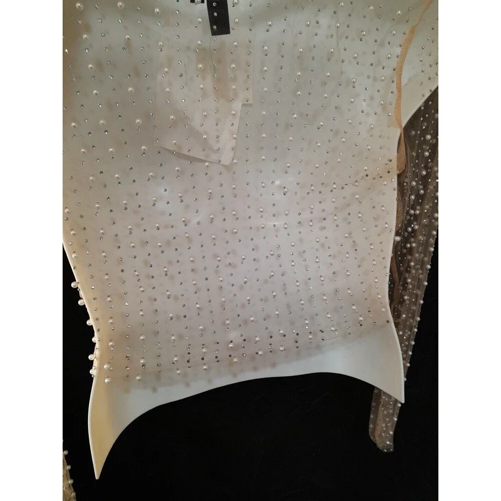 Windsor Rhinestone And Pearl Sheer Top
